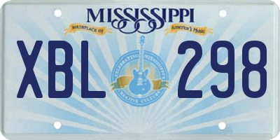 MS license plate XBL298