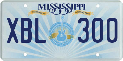 MS license plate XBL300