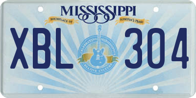 MS license plate XBL304