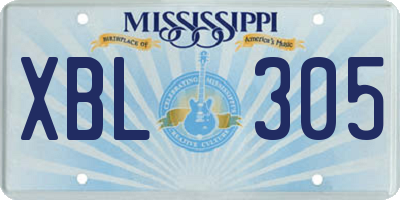 MS license plate XBL305