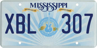 MS license plate XBL307