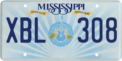 MS license plate XBL308