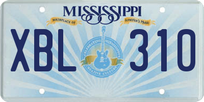 MS license plate XBL310