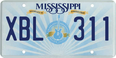 MS license plate XBL311