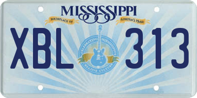 MS license plate XBL313