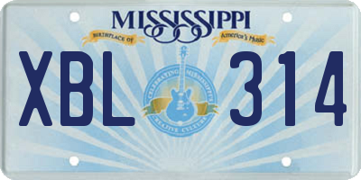 MS license plate XBL314