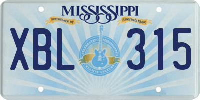 MS license plate XBL315
