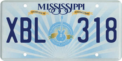 MS license plate XBL318