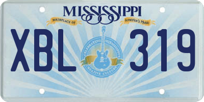 MS license plate XBL319