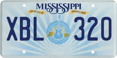 MS license plate XBL320
