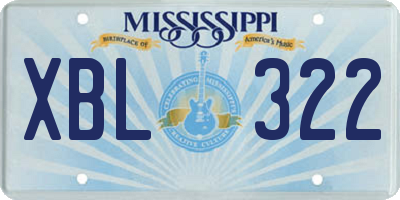 MS license plate XBL322