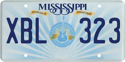 MS license plate XBL323