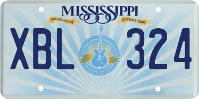 MS license plate XBL324