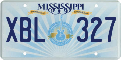MS license plate XBL327