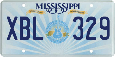 MS license plate XBL329