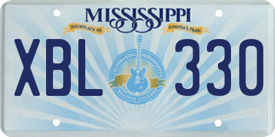 MS license plate XBL330