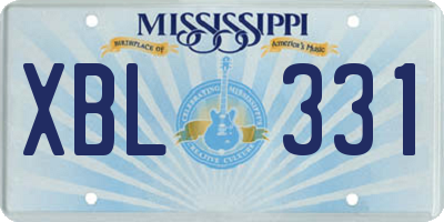 MS license plate XBL331