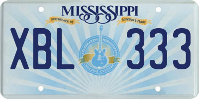 MS license plate XBL333