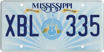 MS license plate XBL335