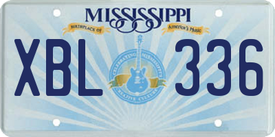 MS license plate XBL336