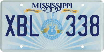 MS license plate XBL338