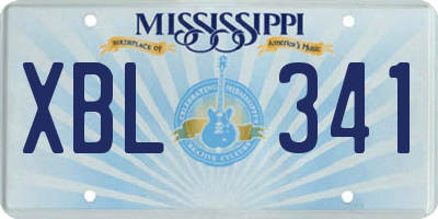 MS license plate XBL341