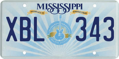MS license plate XBL343