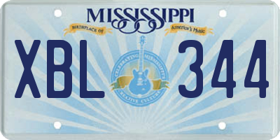 MS license plate XBL344