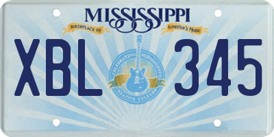 MS license plate XBL345