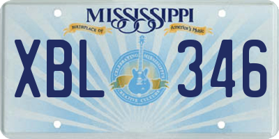 MS license plate XBL346