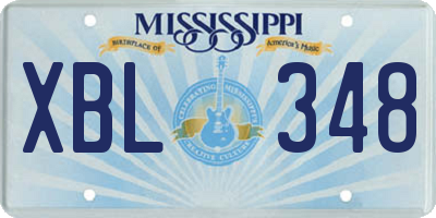 MS license plate XBL348