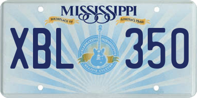 MS license plate XBL350