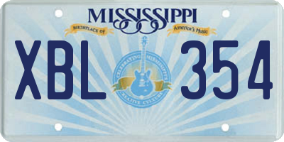 MS license plate XBL354