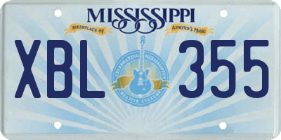 MS license plate XBL355