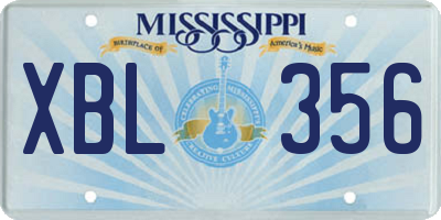 MS license plate XBL356