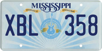 MS license plate XBL358