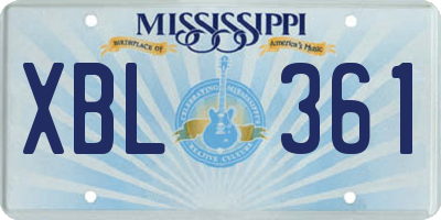 MS license plate XBL361