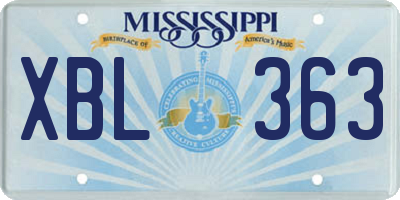 MS license plate XBL363