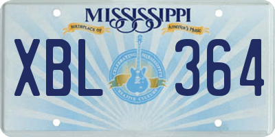 MS license plate XBL364