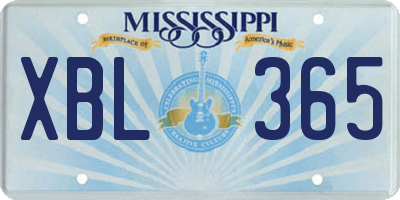MS license plate XBL365