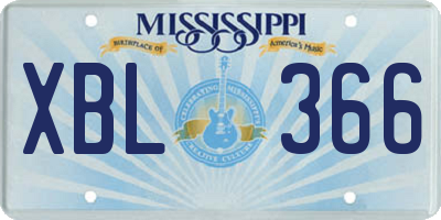 MS license plate XBL366