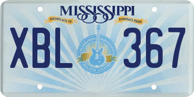 MS license plate XBL367