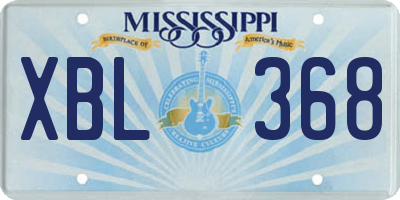 MS license plate XBL368