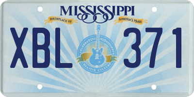 MS license plate XBL371