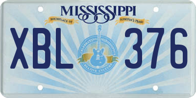 MS license plate XBL376