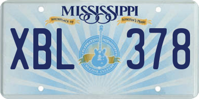 MS license plate XBL378
