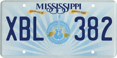 MS license plate XBL382