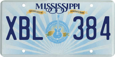 MS license plate XBL384