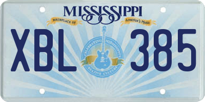MS license plate XBL385