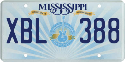 MS license plate XBL388